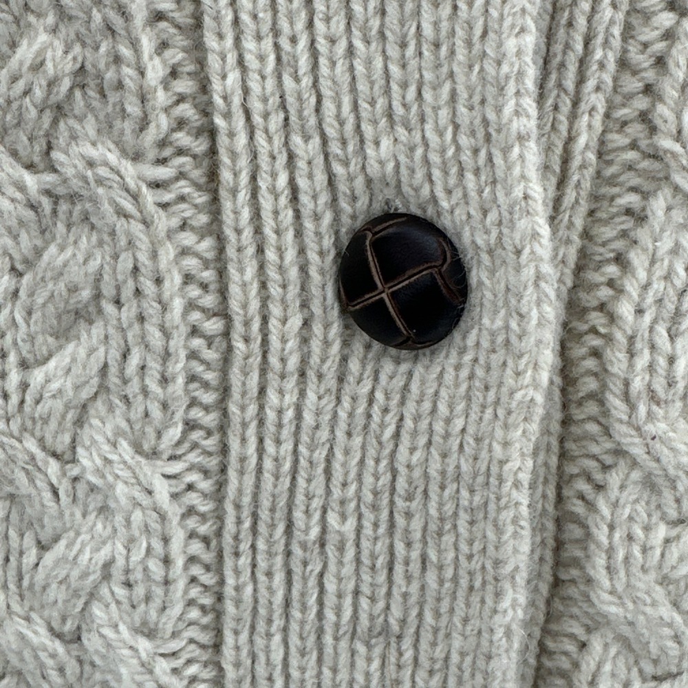Duluth Trading Fisherman Cardigan Women's L Cream Wool Cashmere Cable Knit NWT - Picture 4 of 16